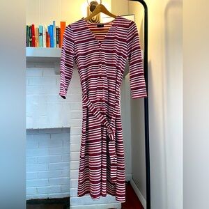 Tacera, 3/4 length sleeve, striped, buttoned dress size S